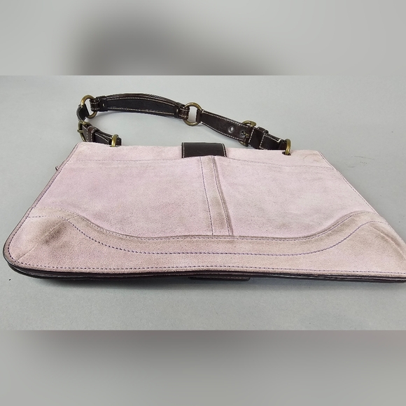 Vintage Coach lavendar suade strap satchel - Picture 5 of 9
